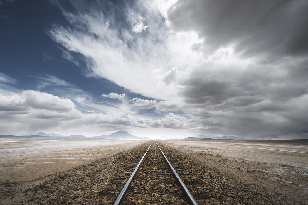 Railroad tracks in the desert