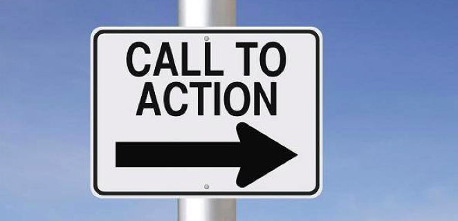 Big "call to action" sign